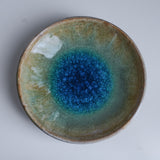 Paulo｜平皿 ガラス釉薬ブルー　約12.5cm × H約3cm