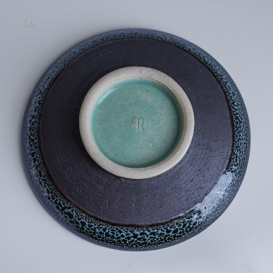 Paulo｜平皿 ガラス釉薬グリーン Φ約13cm × H約3.5cm