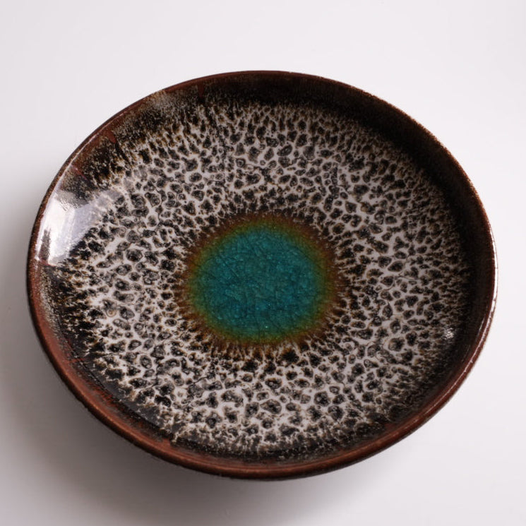 Paulo｜皿 レオパード×ブルー C｜Φ14cm × H2.5cm